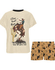 Them Cowboys Women's Western Top and Short Pajama Set