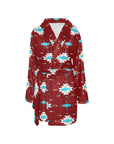 Burgundy Aztec Women's Western Bath Robe