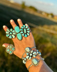 Big ring- size 7.5- Sonoran turquoise ring and sterling silver