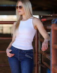 RIBBED ALL-IN-ONE TANK | WHITE
