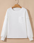 Solid Knit Reverse Seam Chest Pocket Sweatshirt