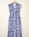 Floral Smocked Waist Sleeveless Midi Dress