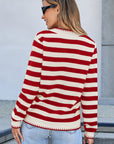 Rylee Stripe Button Cardigan Sweater