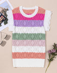 Alena Hollowed Knit Scallop Edge Sweater Vest