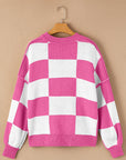 Checker Bishop Sleeve Sweater