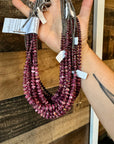 20 Inch purple spiny shell and 3 mm sterling silver pearls