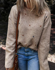 Polka Dot Drop Shoulder Sweater