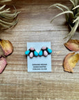 Stud Earrings – Kingman Turquoise & Pink Conch (Stamped Marcella James)