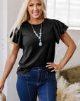 Yasmin Layered Ruffle Short Sleeve Top