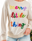 Merry Little Thing Ribbed Corduroy Long Sleeve Sweatshirt