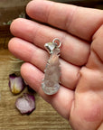Teardrop Pendant with Kingman Turquoise – Option 4 – Sterling Silver – Native Made by SF – Fits 5mm