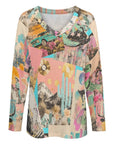 Baha Ranch Retro Pop Western Collage Long Sleeve Top