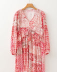 Melody Floral Tassel Tie Long Sleeve Mini Dress