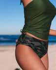 Bristol Camouflage Print Halter Neck Backless Two-piece Swimsuit