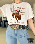 Giddy Up Jingle Horse Tee or Crewneck