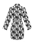 Cowboy Women's Long Sleeve Belted Satin Feel Dressing Lounge Robe