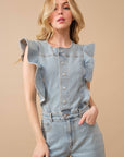 Ruffle Bell Bottom Jumpsuit