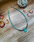 6 mm Sterling Silver Pearls choker real turquoise