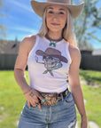 Cowboy Skeleton Cropped Tank