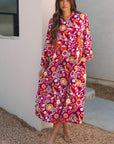Alina Collared Tiered Long Dress