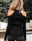 Bailey Ribbed Knit Cold Shoulder Sweater
