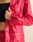 Sleek Metallic Blazer Set