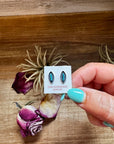 Mini Inlay Earrings – Kingman Turquoise – Sterling Silver – Zuni Made