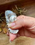 Navajo Coral Adjustable Ring – Sterling Silver by Donovan Wilson