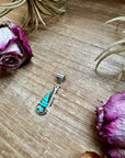 Teardrop Pendant with Kingman Turquoise – Option 5 – Sterling Silver – Native Made by SF – Fits 5mm