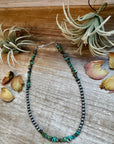Sterling Silver Pearl & Turquoise Necklace – 16" + Extender