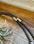 Sterling silver pearls - 28 inch - with barrel beads