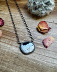 Round Bar Necklace - White Buffalo & Sterling Silver