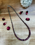20 Inch purple spiny shell and 3 mm sterling silver pearls