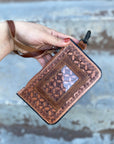 Horse Tooled Wristlet Pouch