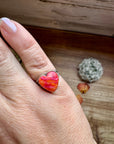 Heart Ring - Size 6 -Dahlia ring and sterling silver IIII