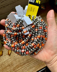 Sterling Silver Pearl Bracelet with Red-Orange Spiny Oyster Heishi