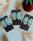 Mint Concho Large Clay Stud Earrings