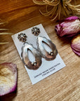 Concho & Teardrop Dangle Earrings – Sterling Silver