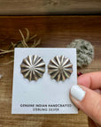 Smaller Round Sterling silver stud earrings