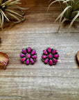 Cluster Earrings – Pink Opal & Sterling Silver