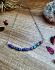 16 inch chain choker and Verascite sea sediment and sterling silver purple