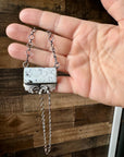 Bar Necklace - White Buffalo & Sterling Silver