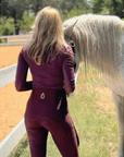 Burgundy Silicone Grip Breeches with Belt Loops