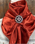 35X35" Solid Rust Wild Rag / Scarf WRS16 - Crystal Concho Wild Rag Slides - Assorted