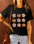 Molly Pumpkin Flower Graphic Top