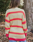 Josephine Stripe Long Knitted Cardigan