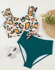 Michelle Leopard Knotted High Waist Bikini Set