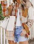 Plaid Colorblock Patchwork Shirt Jacket