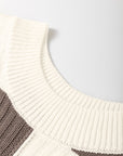 Colorblock Checker Short Sleeve Sweater
