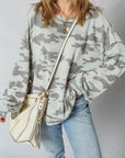 Retro Camouflage Exposed Seam Sweatshirt